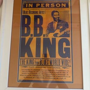 B.B. King 2001 “King of the Blues Worldwide” Ordinal Tour Poster Custom Framed